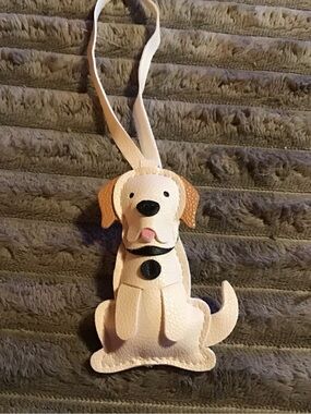 Cream and Tan Dog-Shaped Accessory Charm